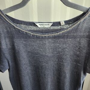 Gray Short Sleeve Top